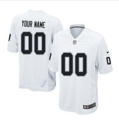 Youth Nike Oakland Raiders Customized Elite White NFL Jersey