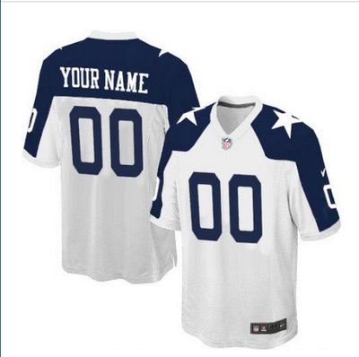 Youth Nike Dallas Cowboys Customized Elite White Throwback Alternate NFL Jersey