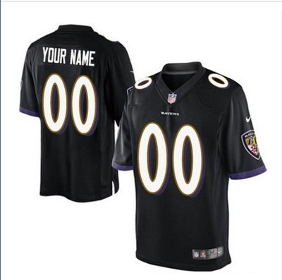 Youth Nike Baltimore Ravens Customized Elite Black Alternate NFL Jersey