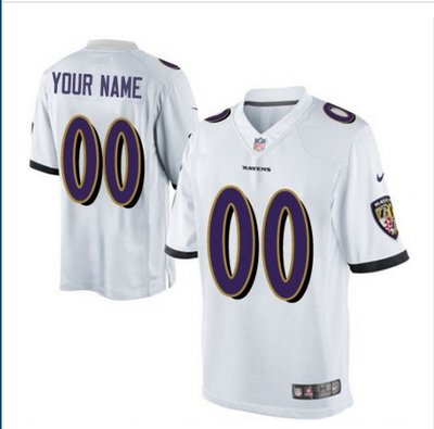 Youth Nike Baltimore Ravens Customized Limited White NFL Jersey