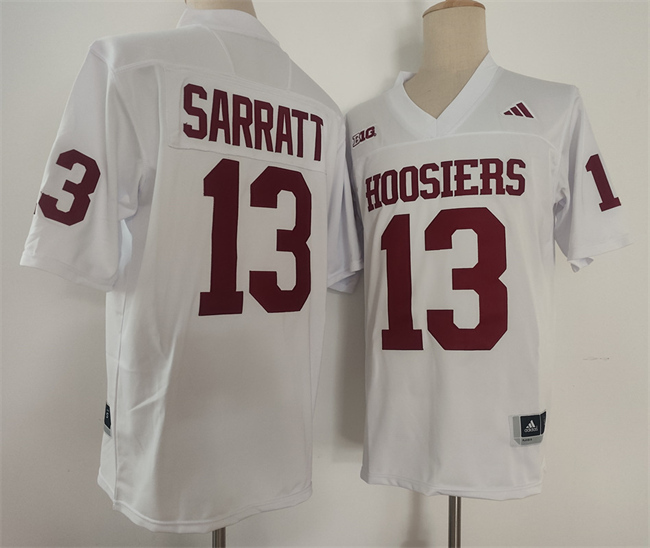 Men's Indiana Hoosiers #13 Elijah Sarratt White Stitched Basketball Jersey