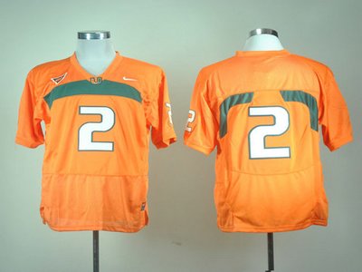 Nike Miami Hurricanes 2 Orange College Football Jerseys