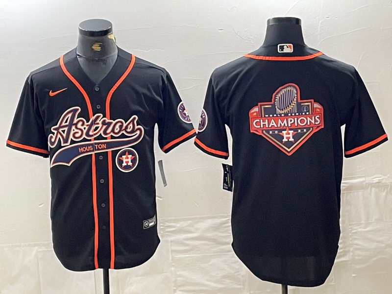 Men's Houston Astros Black Team Big Logo With Patch Cool Base Stitched Baseball Jersey 10 Men's Houston Astros Black Team Big Logo With Patch Cool Base Stitched Baseball Jersey 10
