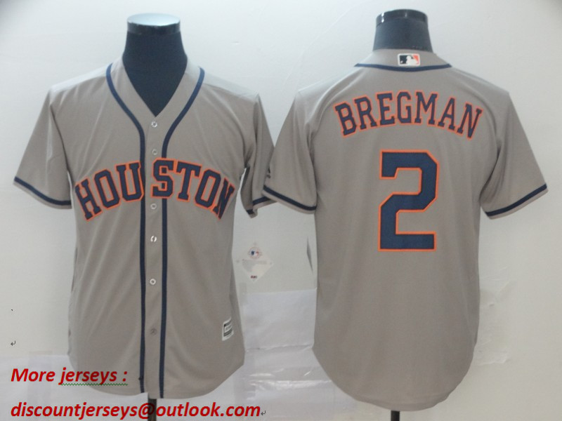 Astros 2 Alex Bregman Gray Cool Base Jersey