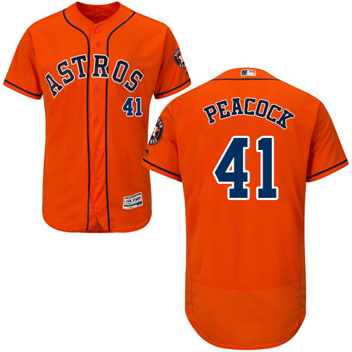 Astros #41 Brad Peacock Orange Flexbase Authentic Collection Stitched MLB Jersey Astros #41 Brad Peacock Orange Flexbase Authentic Collection Stitched MLB Jersey
