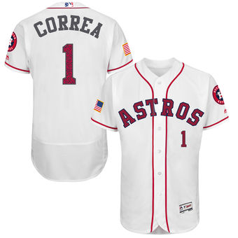 Houston Astros Carlos Correa Majestic Fashion Stars & Stripes FlexBase Player Jersey - White