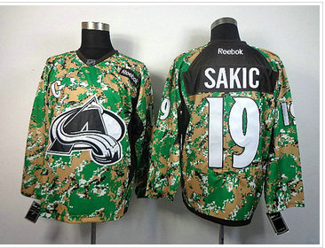 Colorado Avalanche #19 Joe Sakic Camo Veterans Day Practice NHL Jersey