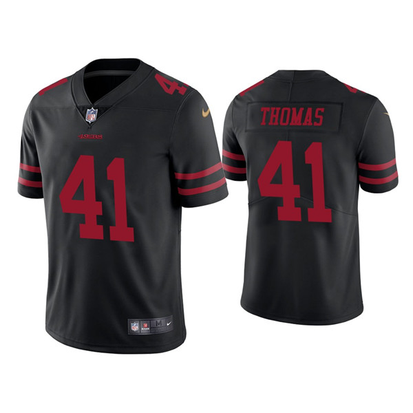 Men's 49ers #41 Ambry Thomas Black Vapor Limited Jersey Men's 49ers #41 Ambry Thomas Black Vapor Limited Jersey