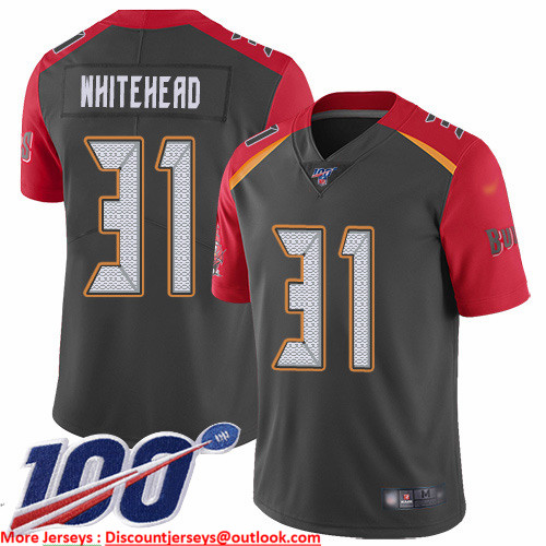 Nike Buccaneers #31 Jordan Whitehead Gray Men's Stitched NFL Limited Inverted Legend 100th Season Jersey Nike Buccaneers #31 Jordan Whitehead Gray Men's Stitched NFL Limited Inverted Legend 100th Season Jersey