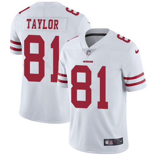 Nike 49ers #81 Trent Taylor White Men's Stitched NFL Vapor Untouchable Limited Jersey Nike 49ers #81 Trent Taylor White Men's Stitched NFL Vapor Untouchable Limited Jersey
