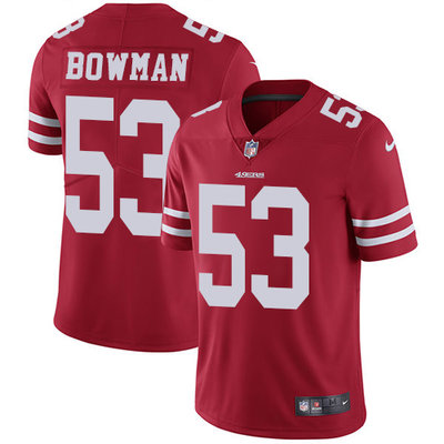 Nike 49ers #53 NaVorro Bowman Red Team Color Men's Stitched NFL Vapor Untouchable Limited Jersey