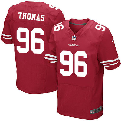 Nike 49ers #96 Solomon Thomas Red Team Color Men's Stitched NFL Elite Jersey