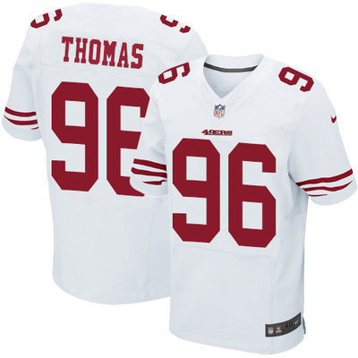 Nike 49ers #96 Solomon Thomas White Men's Stitched NFL Elite Jersey