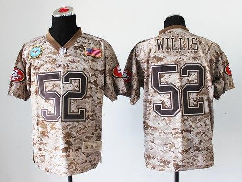 NEW San Francisco 49ers #52 Patrick Willis Camo NFL Elite USMC Jersey(USA)