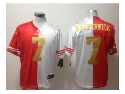 NEW jerseys san francisco 49ers #7 kaepernick white-red(Elite split)(number golden)