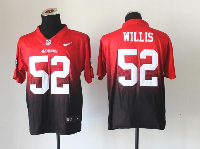 NEW San Francisco 49ers 52 Patrick Willis Red Black Drift Fashion II Elite NFL Jerseys