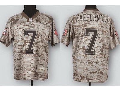 NEW San Francisco 49ers 7 Colin Kaepernick Camo US.Mccuu NFL Jerseys
