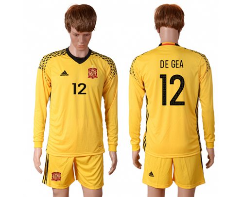 Spain #13 Arrizabalaga Yellow Goalkeeper Soccer Country Jersey