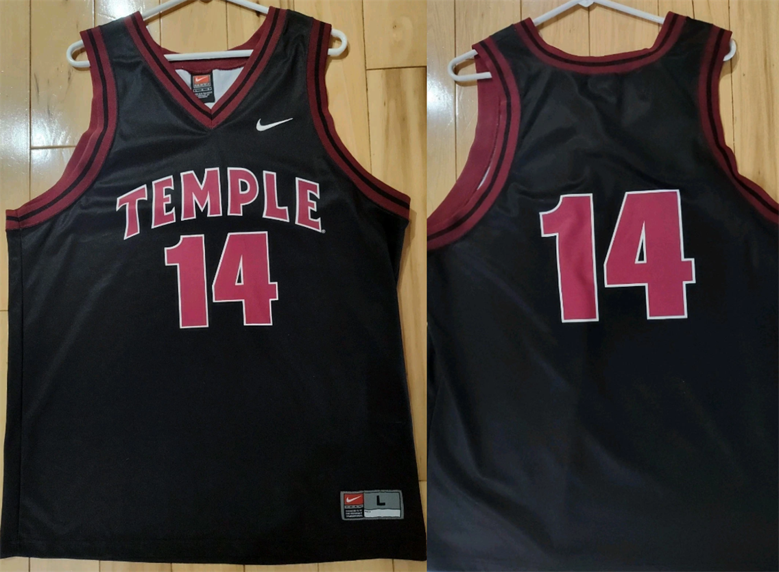 Men's Vintage Temple University Active Player Custom Stitched Black Jersey Men's Vintage Temple University Active Player Custom Stitched Black Jersey