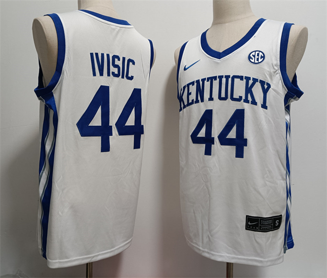 Men's Kentucky Wildcats #44 Zvonimir Ivi?i? White Stitched Jersey Men's Kentucky Wildcats #44 Zvonimir Ivi?i? White Stitched Jersey