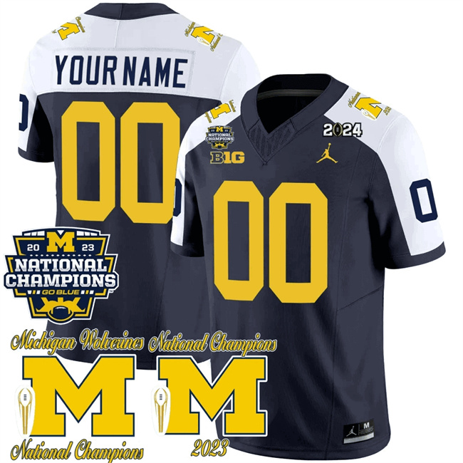 Men's Michigan Wolverines ACTIVE PLAYER Custom Navy White Alternate F.U.S.E. CFP 2023 National Champions Patch Vapor Stitched Football Jersey Men's Michigan Wolverines ACTIVE PLAYER Custom Navy White Alternate F.U.S.E. CFP 2023 National Champions Patch Vapor Stitched Football Jersey