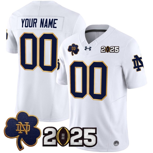 Men's Notre Dame Fighting Irish ACTIVE PLAYER Custom White F.U.S.E. 2025 CFP Final Patch Limited Stitched Football Jersey Men's Notre Dame Fighting Irish ACTIVE PLAYER Custom White F.U.S.E. 2025 CFP Final Patch Limited Stitched Football Jersey