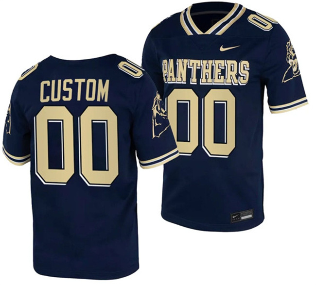 Men's Pittsburgh Panthers ACTIVE PLAYER Custom Navy College Stitched Football Jersey Men's Pittsburgh Panthers ACTIVE PLAYER Custom Navy College Stitched Football Jersey