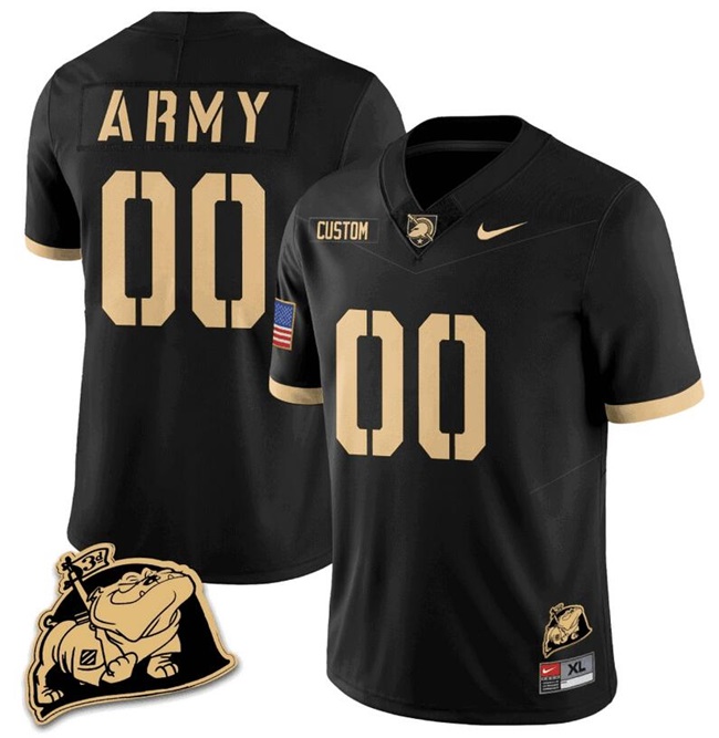 Men's Army Black Knights Active Player Custom Black 2024 F.U.S.E. Rocky The Bulldog Patch Vapor Stitched Football Jersey Men's Army Black Knights Active Player Custom Black 2024 F.U.S.E. Rocky The Bulldog Patch Vapor Stitched Football Jersey