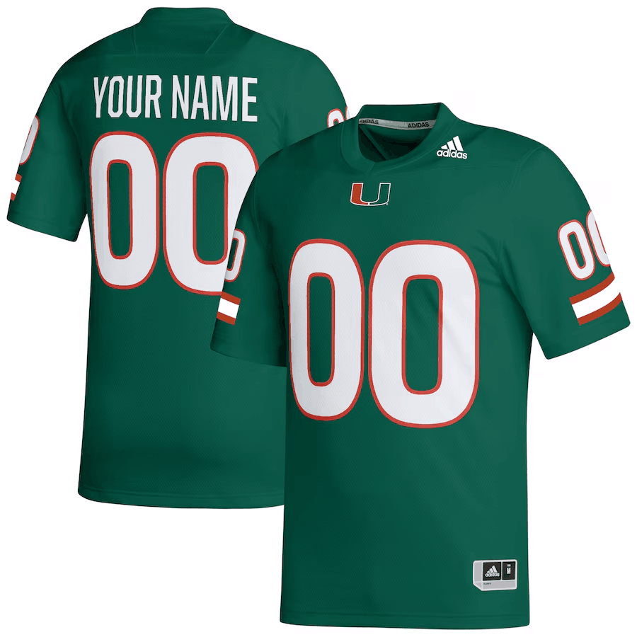 Men's Miami Hurricanes Customized Green Stitched Football Jersey Men's Miami Hurricanes Customized Green Stitched Football Jersey