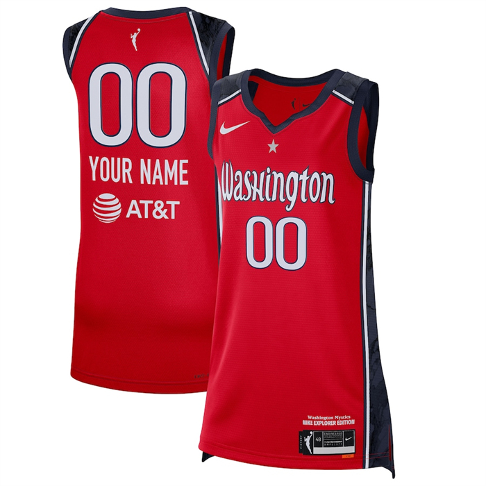 Men's Washington Mystics Active Player Custom Red Stitched Basketball Jersey Men's Washington Mystics Active Player Custom Red Stitched Basketball Jersey