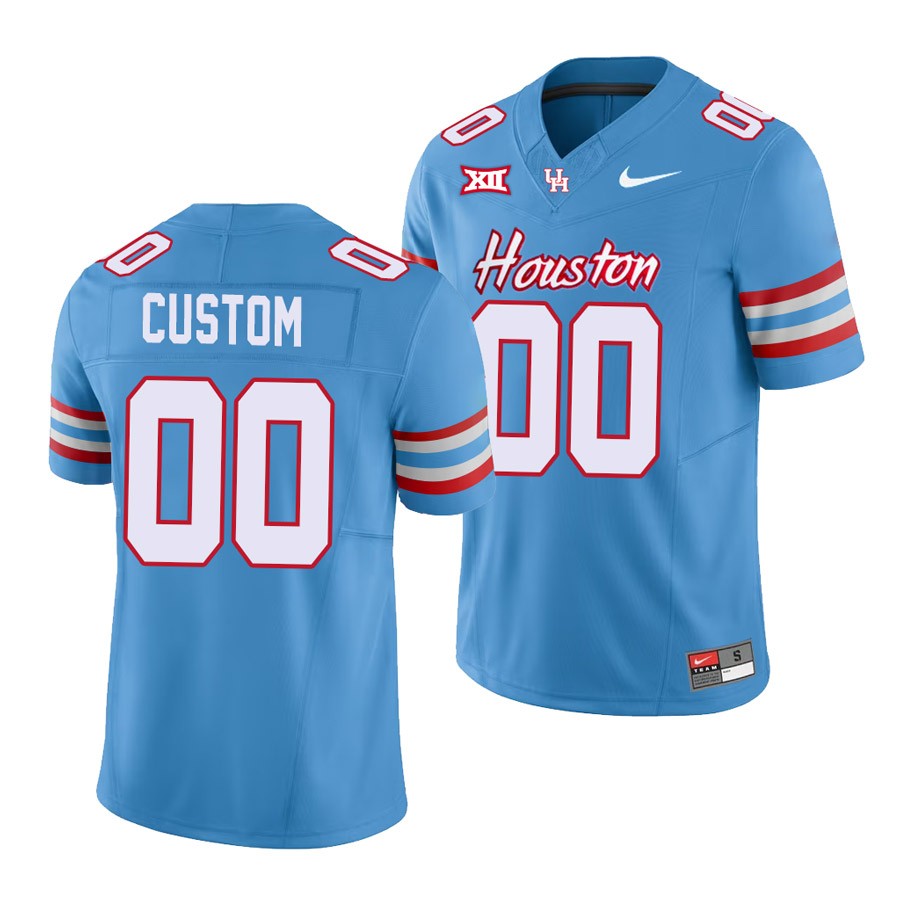 Custom NCAA Houston Cougars Light Blue Jersey Custom NCAA Houston Cougars Light Blue Jersey