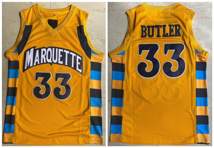 Custom Marquette Yellow College Basketball Jersey
