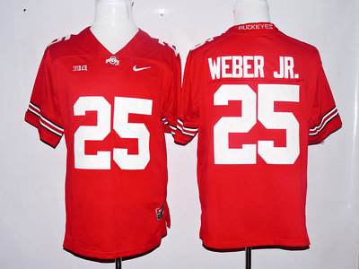 Ohio State Buckeyes 25 Mike Weber Jr. Red College Customized Football Jersey