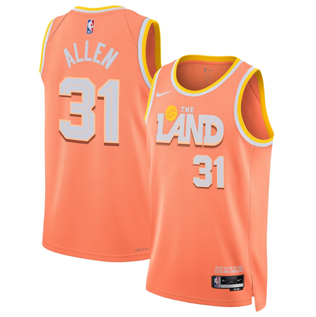 Men's Cleveland Cavaliers #31 Jarrett Allen Orange 2025 26 City Edition Stitched Jersey