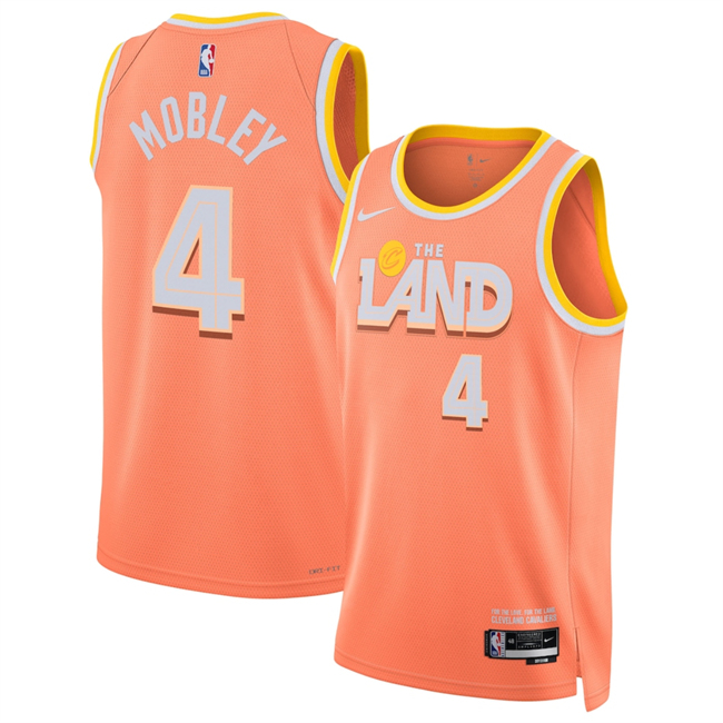 Men's Cleveland Cavaliers #4 Evan Mobley Orange 2025 26 City Edition Stitched Jersey
