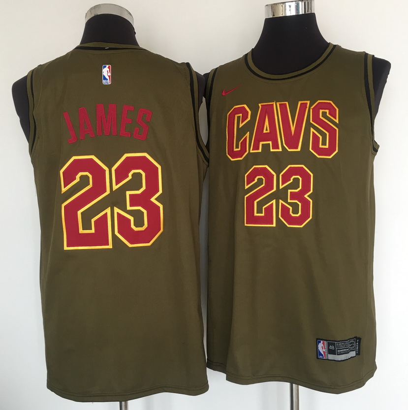 Cavaliers #23 Lebron James Olive Nike Swingman Jersey