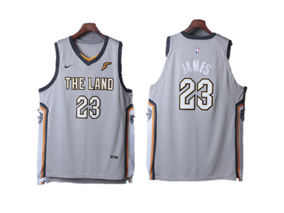 Nike Cavaliers #23 LeBron James Gray City Edition Authentic Jersey