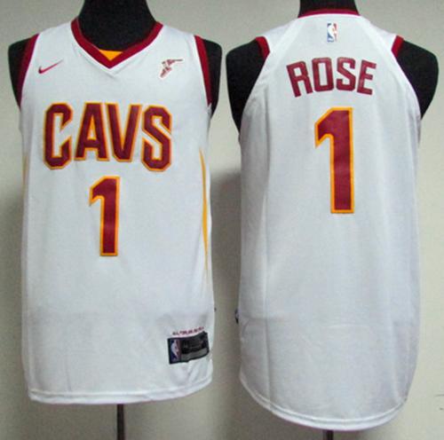 Nike Cavaliers #1 Derrick Rose White Stitched NBA Swingman Jersey