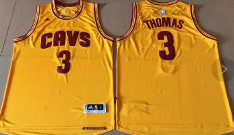 Cavaliers #3 Thomas Gold Alternate Stitched NBA Jersey