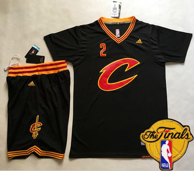 Cavaliers #2 Kyrie Irving Black Short Sleeve C A Set The Finals Patch Stitched NBA Jersey