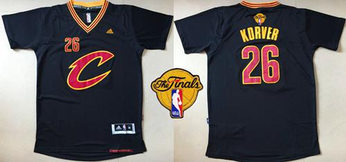 Cavaliers #26 Kyle Korver Navy Blue Short Sleeve The Finals Patch Stitched NBA Jersey