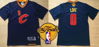 Cavaliers #0 Kevin Love Navy Blue Short Sleeve C The Finals Patch Stitched NBA Jersey