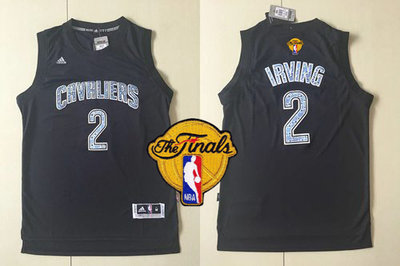 Cavaliers #2 Kyrie Irving Black Diamond Fashion The Finals Patch Stitched NBA Jersey