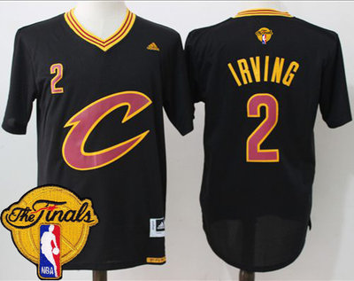 Cavaliers #2 Kyrie Irving Black Short Sleeve C The Finals Patch Stitched NBA Jersey