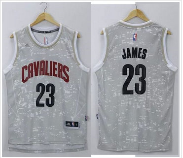 Cleveland Cavaliers #23 LeBron James Grey City Light Stitched NBA Jersey