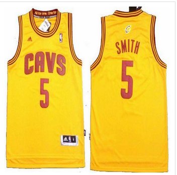 Revolution 30 Cleveland Cavaliers #5 J.R. Smith Yellow Stitched NBA Jersey