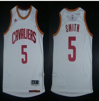 Revolution 30 Cleveland Cavaliers #5 J.R. Smith White Stitched NBA Jersey
