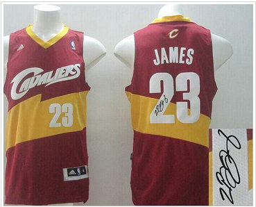 New Revolution 30 Autographed Cleveland Cavaliers #23 LeBron James Red Stitched NBA Jersey