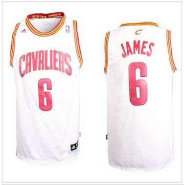 Revolution 30 Cavaliers #6 LeBron James White Home Stitched NBA Jersey