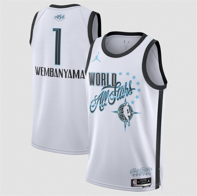 Star #1 Victor Wembanyama White Stitched Basketball Jersey